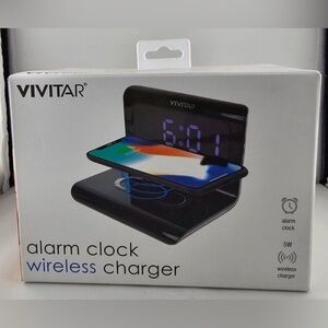 Vivitar Black Alarm Clock Wireless Charger